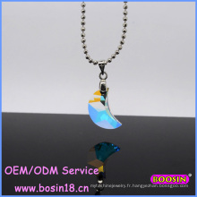 Collier en cristal de lune de couleur bleu mer 14856